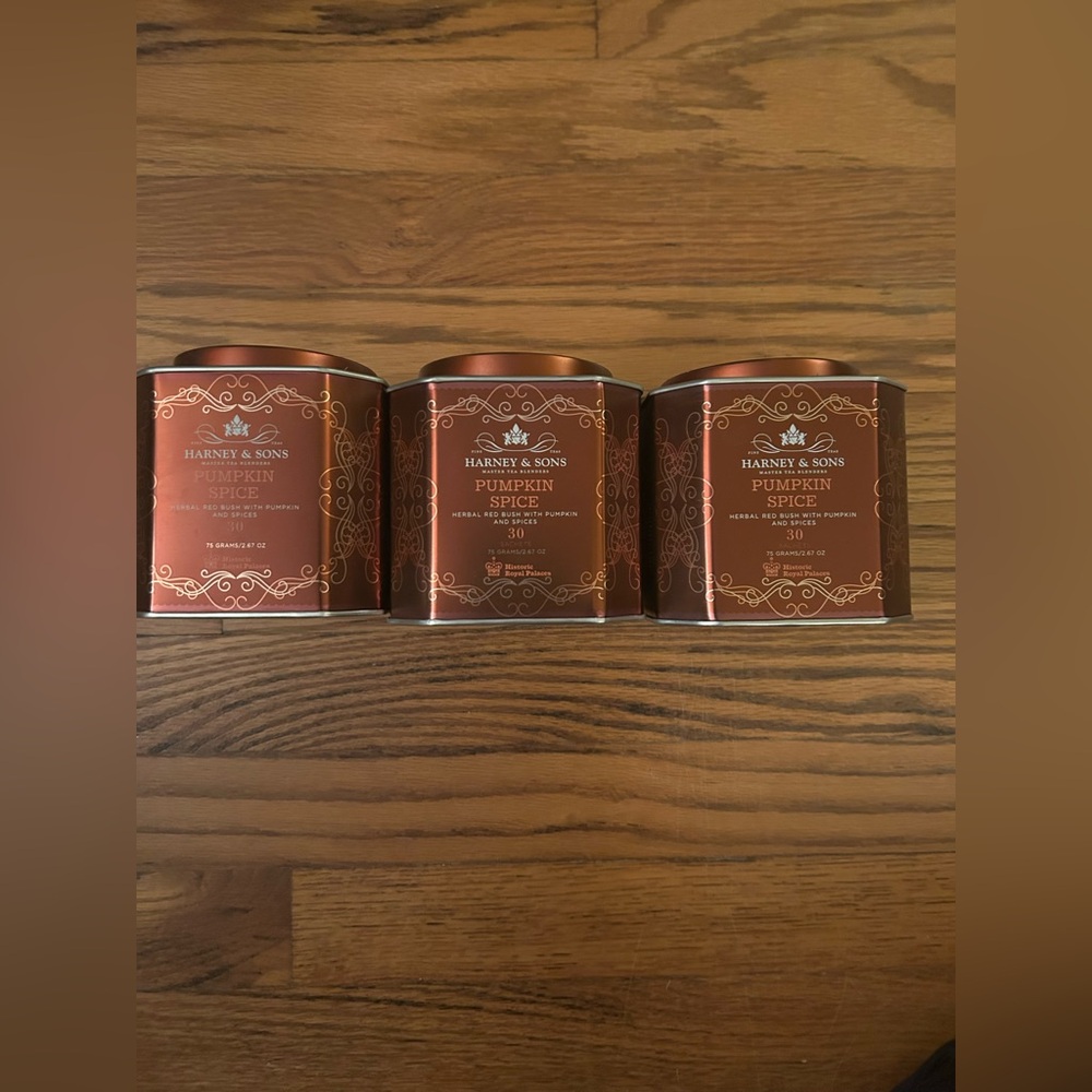 Harney & Sons Brown Pumpkin Spice Vintage/Retro Inspired Empty Tins